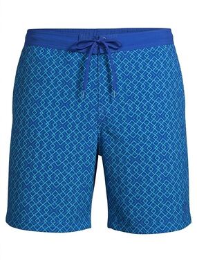 UV Skinz Men's Blue Geometric Swim Trunks with Drawstring size Medium